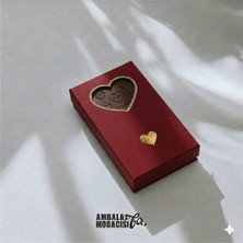 Ambalaj Modacısı Tablet Çikolata Kutusu Lüks 2026 Kalp Kırmızı ( 16 x 8.5 x 3 ) ( 25 Adet )