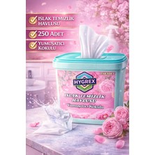 Hygrex Yumuşatıcı Kokulu Islak Yüzey Temizlik Islak Kova Mendil Havlusu 250 Adet Tüm Yüzeyler Islak Mendil Kovası Easy Clean