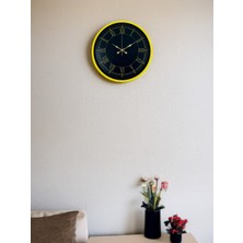 Popüler Sepet 36 cm Standart Sarı Duvar Saati