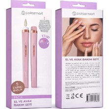 Polosmart PSC16 El ve Ayak Bakım Seti, Elektrikli Manikür Pedikür Cihazı, 5 Başlıklı, Profesyonel Törpü, Nasır ve Ölü Deri Temizleme