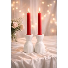 Perivar 2’li Dekoratif Şamdan Mumluk – Taş Tozu Minimal Mumluk Seti