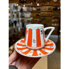 Acar Anıta Turuncu Tek Kişilik Türk Kahvesi Fincanı