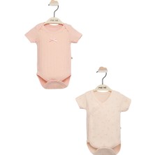 Moi Noi "Leaf Girls" Koleksiyonu İkili Kısa Kol Body Seti - Somon