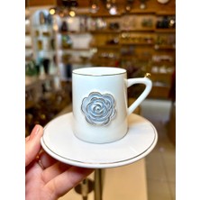 Acar Rozsa Gri Tek Kişilik Türk Kahvesi Fincanı