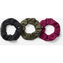 Decathlon Domyos 3'lü Kumaş Lastik Toka Seti - Siyah/mor/yeşil