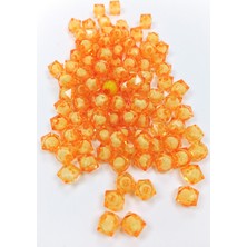 Marsilyan Küp Boncuk Içten Boncuklu Bileklik Çanta Boncuğu 10 mm 50 gr Turuncu - BNC452