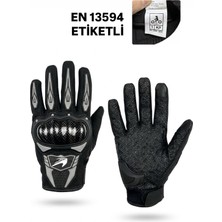 Edelvays Shop Carbon Motosiklet Eldiveni Tam Korumalı Mevsimlik EN13594 Etiketli Eldiven Karbon