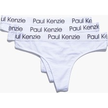 Paul Kenzie 3'lü Kadın String Külot - Whitey