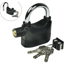 Marsilyan Desibel Siyah Alarmlı Çok Fonksiyonlu Ekstra Güvenlikli Kare Asma Dolap Kilidi (4887)