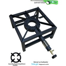 Orgaz Volkan Sanayi Tipi Büyük Boy Profil Demir Döküm Tüplü yer Ocak Canavar Aşçı Ocağı Yüksek Alevli