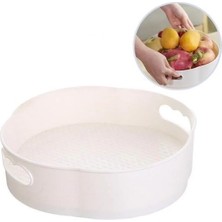 Marsilyan 360 Derece Dönebilen Mekanizmalı Yuvarlak Tepsi Formlu Sunum ve Servis Organizer Tablası