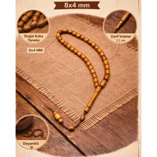 Sufi Tesbih Esans Ve Hediyelik Doğal Kuka Tesbih 8x4 mm Kapsül Kesim Bilek Boy Zarif Imame Dayanıklı Ipli Klasik Tesbih