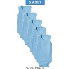 Marsilyan Mavi Askılı Body Zıbın 7-12 Yaş Çocuklar Için (5 Adet) Alttan Çıtçıtlı Özel Gereksinim