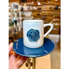 Acar Rozsa Lacivert Tek Kişilik Türk Kahvesi Fincanı