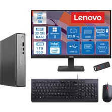 Lenovo Thinkcentre Neo 50Q Gen 5 Intel Core 5-210H 4.8ghz Up 32GB Ddr5 1tb SSD Intel® Graphics+Lenovo 23.8" FHD Mon. WIN11HOME Mini Masaüstü Bilgisayar 13B9001MTR23H13+ZETTAUSBBELLEK