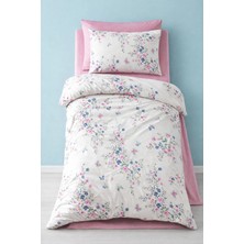 Vionetta Pamuklu Ranforce Sarmaşık Pudra Lastikli Çarşaflı 2 Yastıklı Tek Kişilik Nevresim Takımı