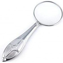 Marsilyan Gümüş Renkli 5x - 45 mm Zarif Işlemeli Özel Tasarlanmış Büyüteç MG18155-8