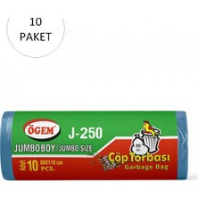 Marsilyan J-250 Jumbo Boy Çöp Torbası 80 x 110 cm 10 Lu Rulo x 10 Paket = 100 Adet (Mavi)