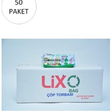 Marsilyan Büyük Boy Çöp Torbası 65 x 80 cm 10 Lu Rulo x 50 Paket = 500 Adet (Mavi)