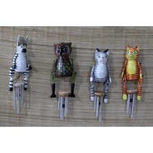 Marsilyan Ahşap Hayvan Figürlü Rüzgar Çanı Model 2