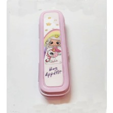 Marsilyan Pembe Multi Renkli Kapaklı Kalemlik Kutusu -Çanta Içi Saklama - Diş Fırçası - Makyaj Fırça