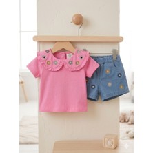 Baby Buu Efemkids6/24 Ay Kız Bebek Takım Tişört&kapri(Şort) Yenidoğan Bebek Takım