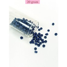 Marsilyan Dökme Cam Kum Boncuk Büyük Boy (6/0) 4 mm - 20 Gram - Lacivert - BNC098