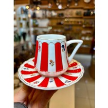 Acar Anıta Kırmızı Tek Kişilik Türk Kahvesi Fincanı