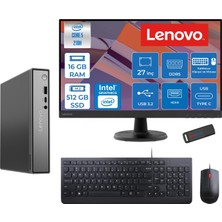 Lenovo Thinkcentre Neo 50Q Gen 5 Intel Core 5-210H 4.8ghz Up 16GB Ddr5 512GB SSD Intel® Graphics+Lenovo 27" FHD Mon. Freedos Mini Masaüstü Bilgisayar 13B9001MTR27F02+ZETTAUSBBELLEK