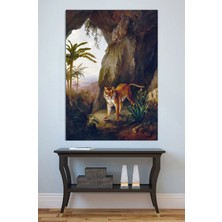 Mushen Studio Kaplan Mağara Natürmort Kanvas Tablo Klasik Duvar Dekoru Sanat Eseri Çerçevesiz Ev