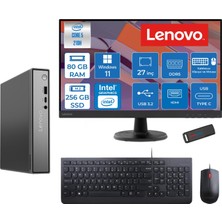 Lenovo Thinkcentre Neo 50Q Gen 5 Intel Core 5-210H 4.8ghz Up 80GB Ddr5 256GB SSD Intel® Graphics+Lenovo 27" FHD Mon. WIN11PRO Mini Masaüstü Bilgisayar 13B9001MTR27P26+ZETTAUSBBELLEK