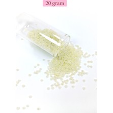 Marsilyan Dökme Cam Kum Boncuk (11/0) 2 mm - 20 Gram -  Krem - BNC012