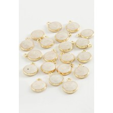 Marsilyan Yuvarlak Tek Kulplu Mineli Bileklik ve Kolye Ucu Aparatı 1 Adet