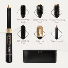 Wajd 6 In 1 Profesyonel Saç Şekillendirici 6 In 1 Airstyler Siyah