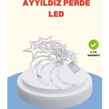 Marsilyan Yıldız Ay Tasarımlı Prizli Perde LED Işık Iç Mekan Dekoru