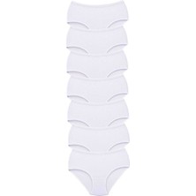 Marsilyan 7 Adet Tutku Kadın Yüksek Bel Bato Kalın Lastik Külot Beyaz