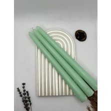 Verda Desing Dekoratif Pastel Su Yeşili Şamdan Mumu 3 Lü Set