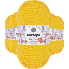 Marsilyan 5 Adet Baby One Tüylenmeyen El Örgü Ipi Yünü Sarı K154