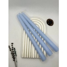 Verda Desing Dekoratif Pastel Bebek Mavisi Şamdan Mumu 3 Lü Set