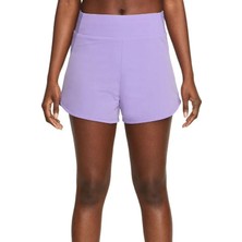 Nike Dri Fit Fitness High Waisted 3" Brief Lined Training Kadın 2 Cepli Antrenman Şortu Mor