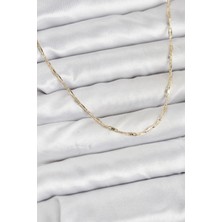 Marsilyan cm 14K Gold Renk Pirinç Ataç Zincir 60 cm Kadın Kolye
