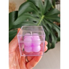 Verda Desing Kutulu Lila Küçük Bubble El Yapımı Dekoratif Tasarım Mum