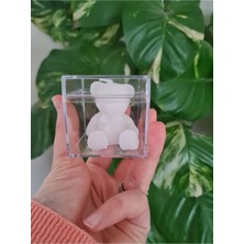 Verda Desing Kutulu Beyaz Ayıcık El Yapımı Dekoratif Tasarım Mum