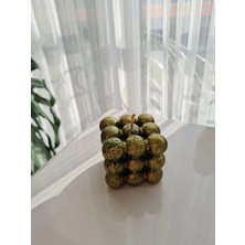 Verda Desing Kokulu Zümrüt Yeşili Altın Bubbleı El Yapımı Dekoratif Tasarım Mum