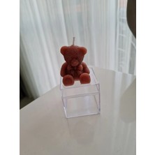 Verda Desing Kutulu Kahverengi Ayıcık El Yapımı Dekoratif Tasarım Mum