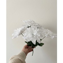 Bakburaya Yapay Çiçekçilik 7 Dallı Beyaz Yıldız Çiçeği Ev Vazo Dekor Süsü