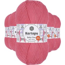 Marsilyan 5 Adet Baby One Tüylenmeyen El Örgü Ipi Yünü Şeker Pembe K244