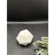 Verda Desing Beyaz Geometrik Altıgen Mum Dekoratif Tasarım Mum