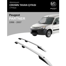 Turtle Peugeot Partner 1996-2007 Crown Tavan Çıtası - Gri