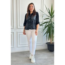 Yüksek Bel Likralı Mom Jean